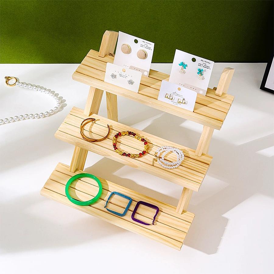 1PCS, Wooden Ladder Jewelry Display Stand