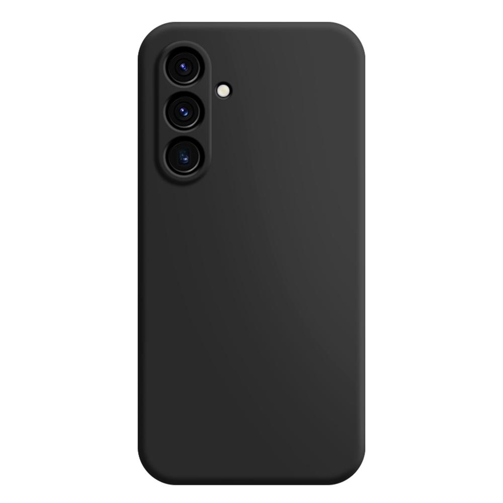 

For Samsung Galaxy A54 5G Rubberized TPU Phone Case Soft Fiber Lining Straight Edge Cover Black