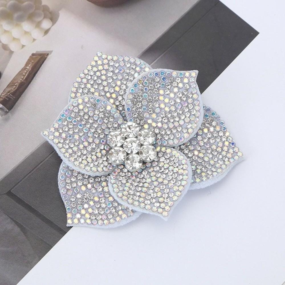 DIY Craft Rhinestone Flower Patches 3D Sew-On Applique  Headband Accessories Fabrics
