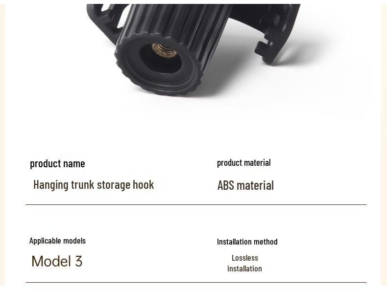 Tesla Model 3/Y Trunk Hook Car Interior Accessory