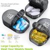 Pill Organizer 2 Times a Day Canvas Bag Pill Case Portable Weekly Large AM/PM Pill Box 7 Day Store Medication Vitamin Fish Oil