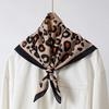 Leopard Print Cotton Silk Blend Scarf Women Autumn Vintage Head Scarves Square Scarves 65*65Cm