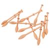 12pcs Brown Wooden Lace Bobbin Antique French Weaving Tools Bobbin Lace Kit  For Professionals