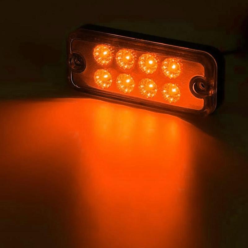 2Pcs Red 8 LED Side Marker Light Indicator Clearance Lamp 12V Universal for Car Truck Trailer Lorry ATV SUV UTE Pickup Boat