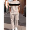 3D Navy Anchor Pattern Men's Set Summer Crew Neck Short Sleeve Shirt With Casual Trousers Two-Piece Set Casual Men's Set