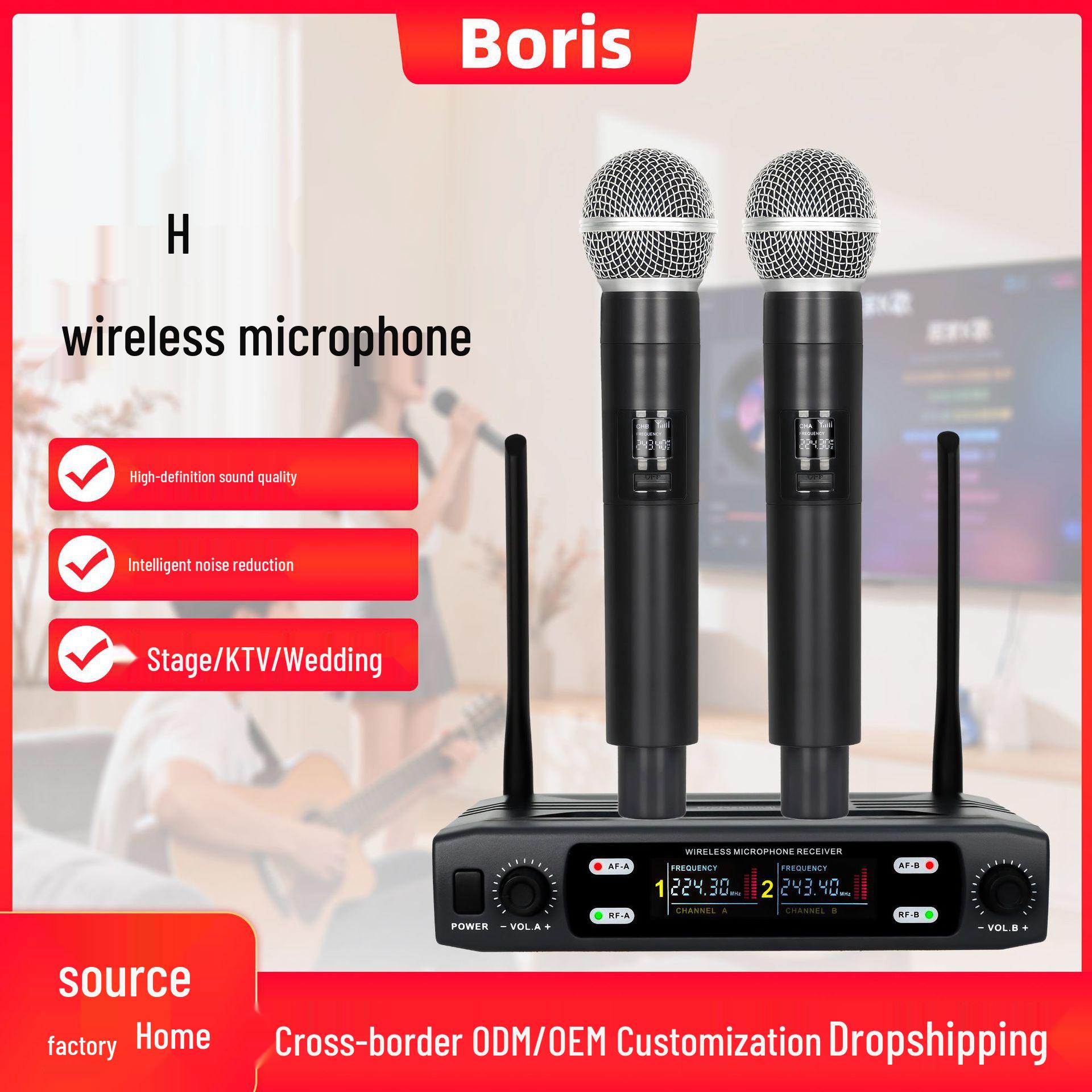 

2.4G Dual Wireless Microphone System for Outdoor Stage & Home Live Streaming