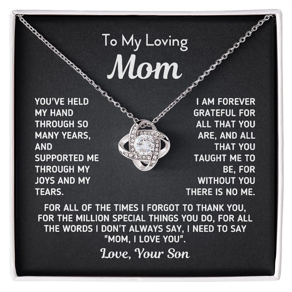 

My Loving Mom Mother Gift From Son Without You There Is No Me Women 2026 Fashion Jewelry My Love Knot Necklace Dropshipping