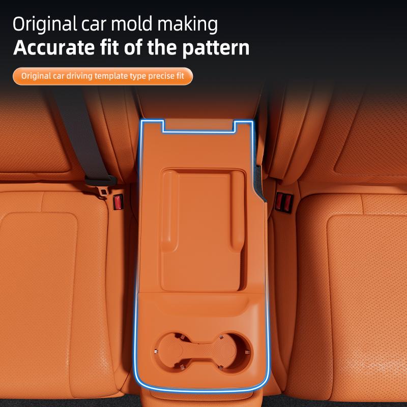 For AITO M8 5Seat 2025 2026 Second Row Seats Storage Center Armrest Hidden Box Silicone Protective Mats Cup Holder Organizer