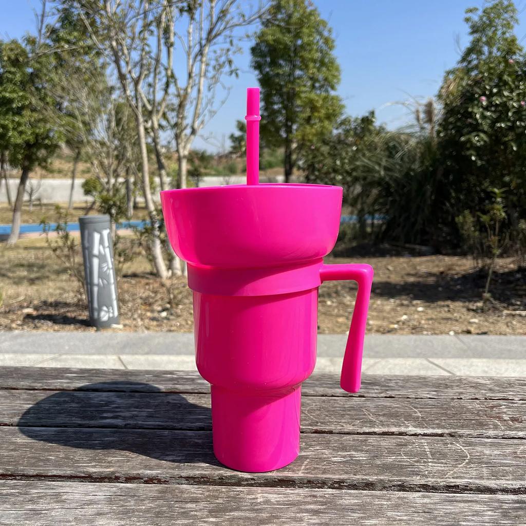 Popcorn Beverage Cup Snack Cup Straw Cup with Handle Water Bottles with Straw Coffee Cup Mug Mugs Coffee Cups
