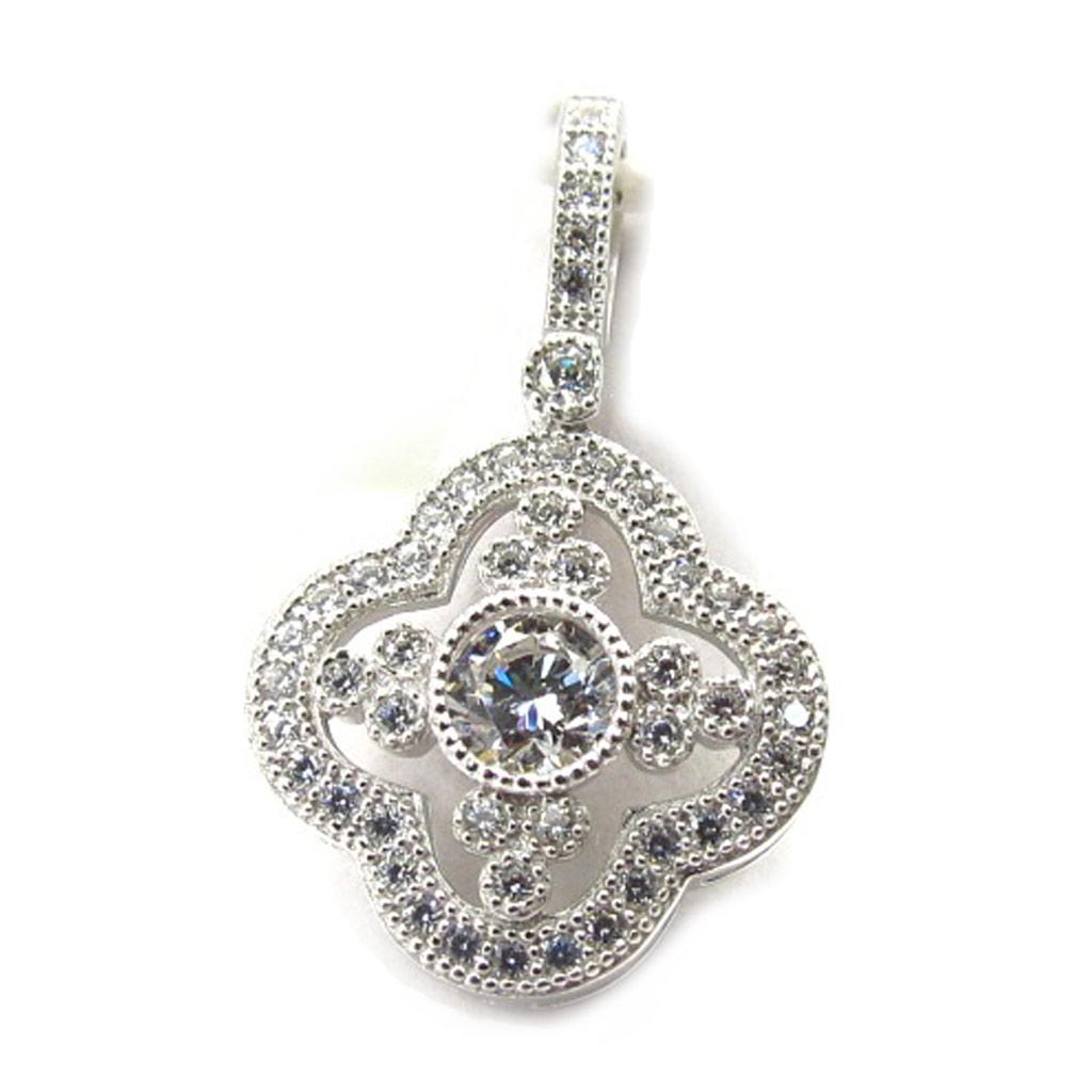 Les Trésors De Lily [K5893] - White 'Sissi' Silver Pendant