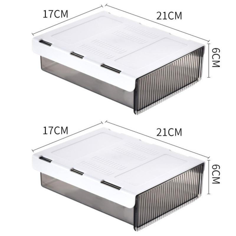 

2PCS Under-Desk Drawer Organizer Box Lightweight PET Hidden Storage Boxes for Office and Student Studying Desks Wall-Mounted Box