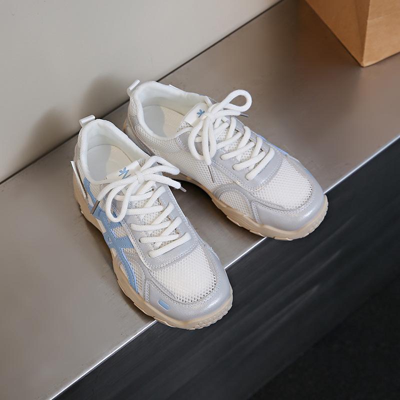 Lässige Mesh-Damen-Sportschuhe mit dicker Sohle Sommer neu vielseitig modisch bequem atmungsaktiv leicht