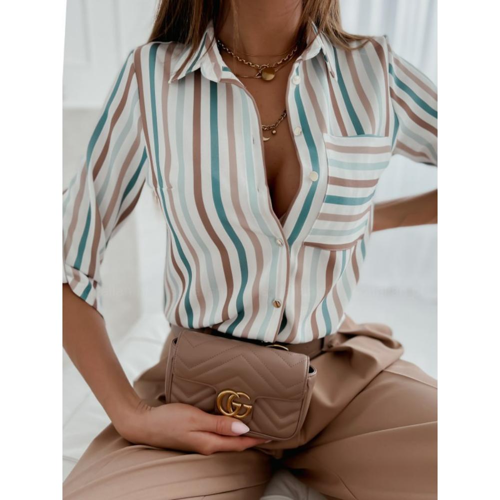 Spring and Autumn Tops, Long-sleeved Shirts, Printed Shirts, Women