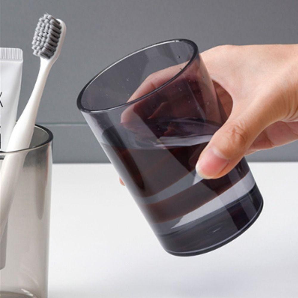 Couples Solid Color Transparent Mouthwash Cup High-capacity Nordic Style Toothbrush Cup Clear Tooth Glass Bathroom