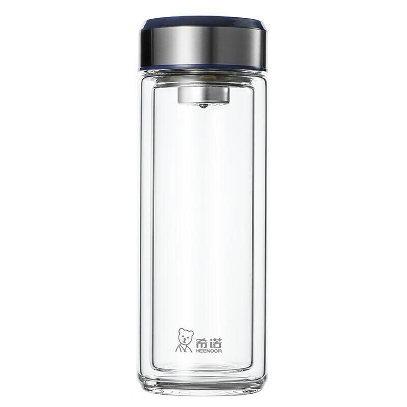 Xeno Double-Wall Glass Tea Infuser Bottle 390mL