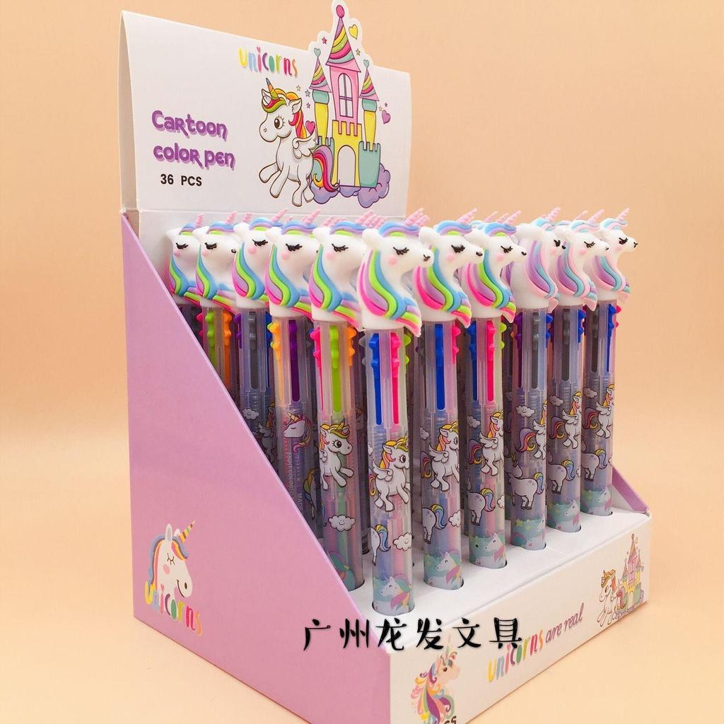 Horse Cartoon 3 Colors 6 Color Ballpoint Pen School Gift Stationery 1 pc 6colors / 2 pcs 3colors