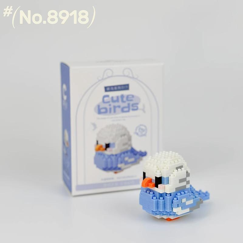 Kawaii Building Blocks 3D Bird Cute Parrot Model Assemble Table Decor Children Toys for Kids Gifts Micro DIY Bricks