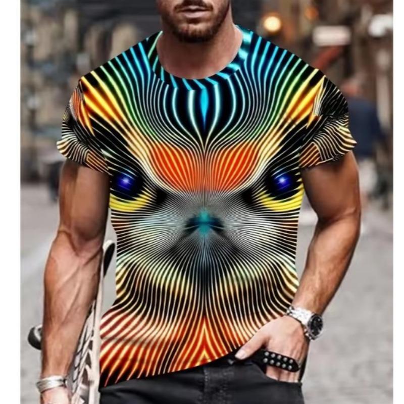 

Men s Owl Graphic Print T Shirt Fashion Short Sleeve Crew Neck 3D Digital Printed T-Shirt Novelty Oversized T Shirts Men Tops S
