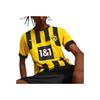 Puma Borussia Dortmund Heim Vertikalstreifen Buchstaben-Print Rundhals Kurzarm Fußballtrikot Herren Tops Gelb 76588201
