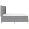 Box Spring Bed with Headboard Light Gray 200 x 200 cm Fabric