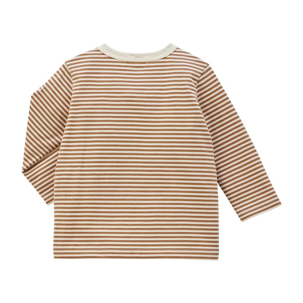 MIKI HOUSE HOT BISCUITS Long Sleeve T-Shirt, Beige, 110cm, for Boys and Girls, 70-5211-686