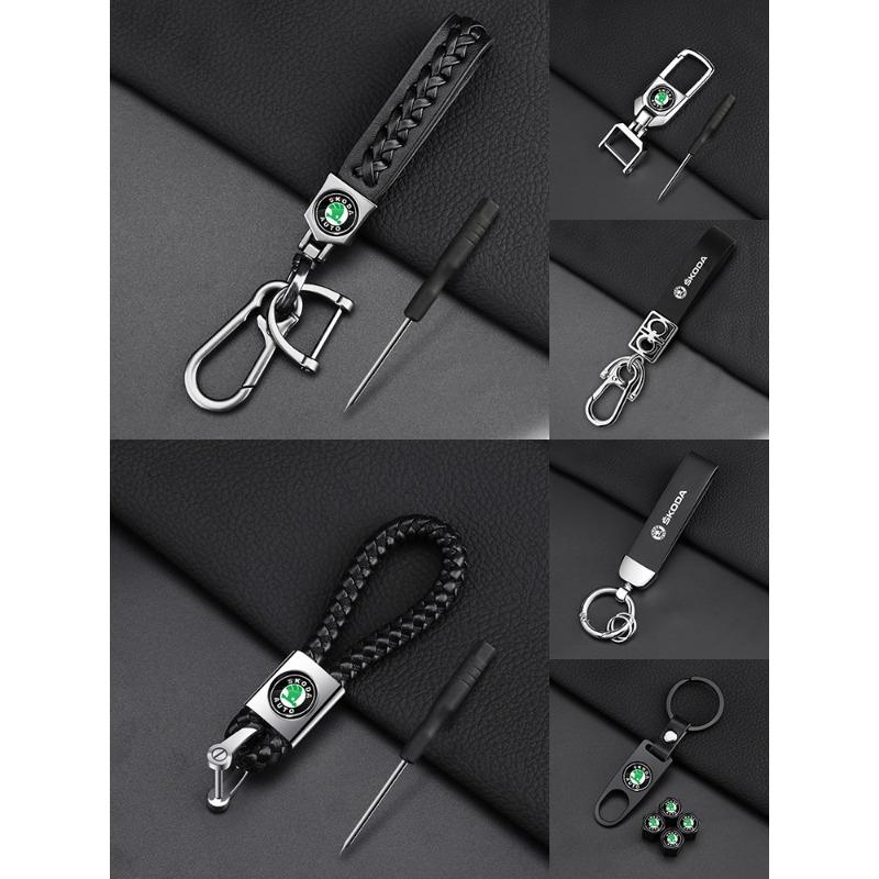 Car Braided Rope Keychain Keyring Key Holder Couple Gifts for Skoda SCALA Superb Octavia 2 3 A4 A5 Fabia Kamiq Kapoq Kodiaq Rapid