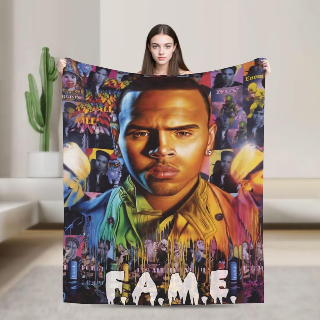 Chris Brown Breezy Bowl XX Tour Blankets Quality Soft  Bedding Throws Winter Picnic Home Decor Comfortable Bedspread