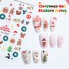 Christmas Lovely Cartoon Bowknot Santa Claus Snowman Christmas Tree Elk Snowflake Nail Art Stickers Xmas Cute Manicure Decals