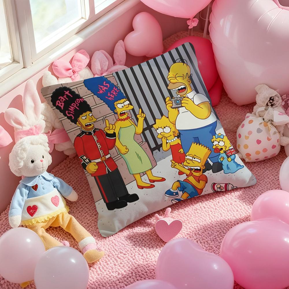 Simpsons La peliculaLos Cushion Cover Pattern Printed Pillowcase for Living Room Sofa Cushion Cover & Bedroom Decor