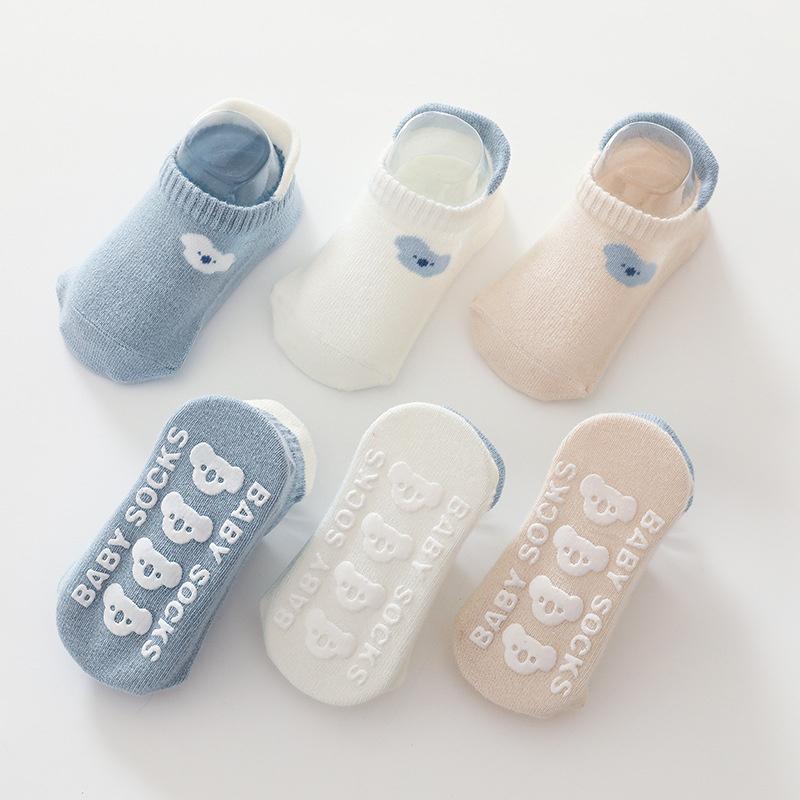 3 Paare/Set Sommer Neugeborene Babysocken für Mädchen Jungen Dünne Säugling Mädchen Junge Kleinkind Rutschfeste Kurze Socke 0-5 Jahre Kindersocken