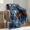1PC Throw Contemporary Style Printed Power Wolfs Animals Flannel Blanket for Couch Bed Sofa Comfy Warm Blankets Perfect Gifts
