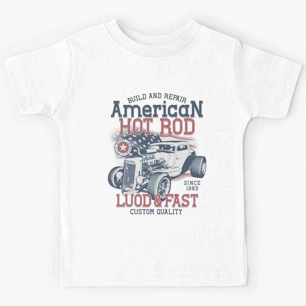 Hot Car Muscle Rod Vintage Racing Drag Kids T-Shirt 110