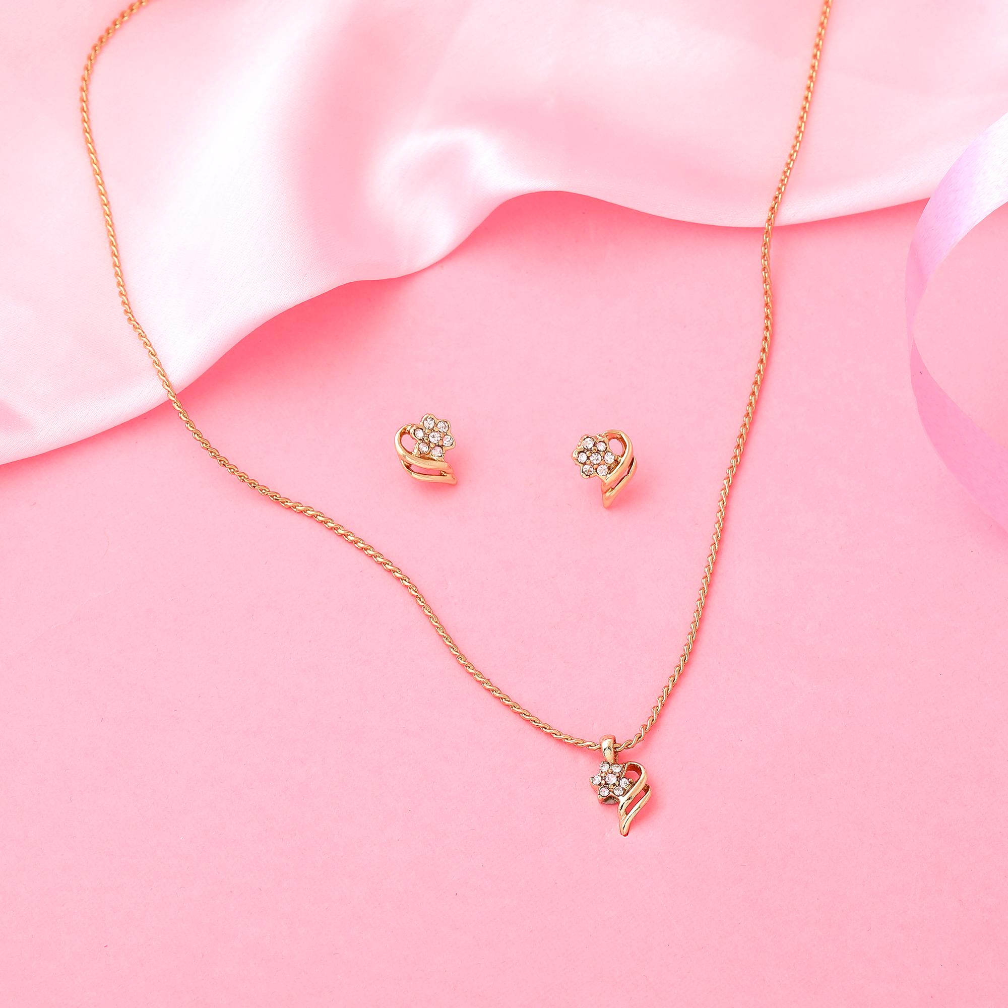 

Estele Gold Plated Blossom Дизайнерское колье с кристаллами для женщин