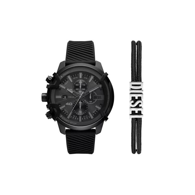 Diesel Watch Automatic Mechanical Movement Silicone Strap Black Dial Men watches DZ4650SET Regular Watch Box,Black Dial