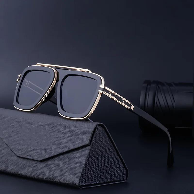 Fashion Square Sunglasses Hight Quality Men Vintage Luxury Brand Design Metal Sun Glasses Women Uv400 Shades
