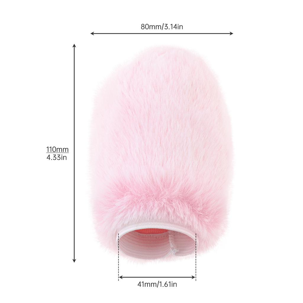 Elastic Band Soft Furry Protective Cover Cylindrical Dustproof Wind Shield Sleeve for Small Portable Devices