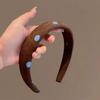 High-End Korean Polka Dot Hairband: Cute & Versatile Brown Ponytail Flower for Women