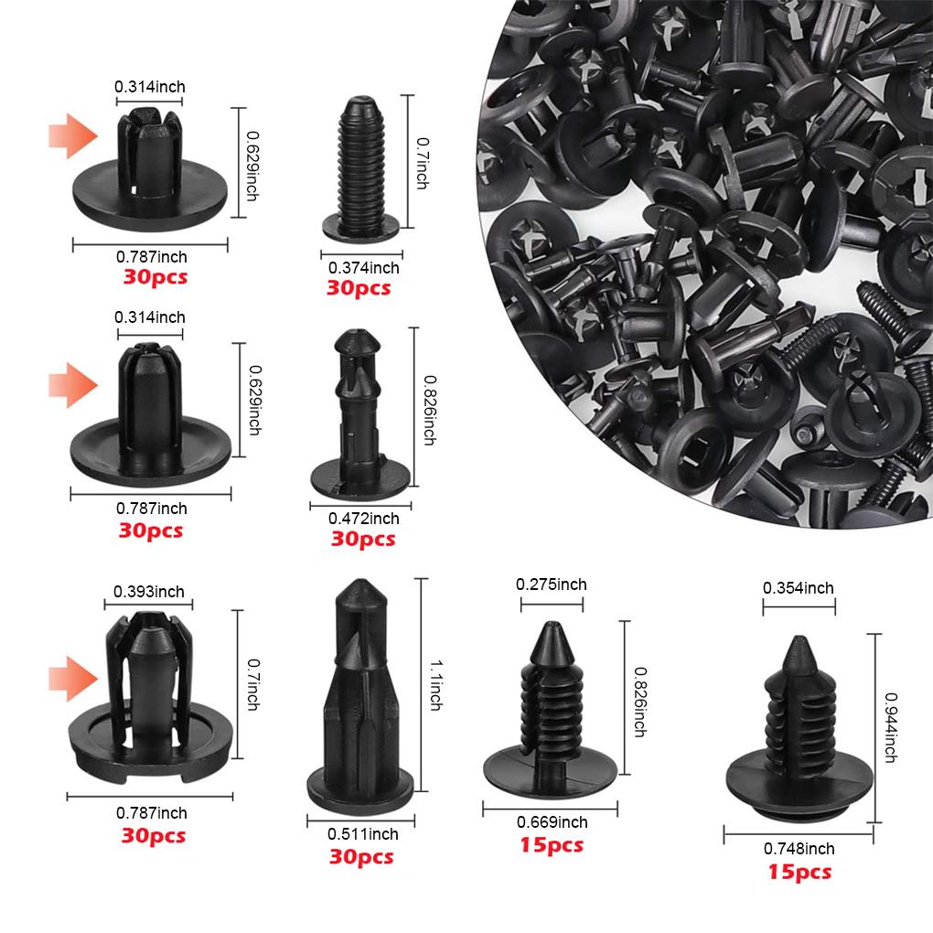 Pack of 210 Car Retainer Clips Bumper Decorative Trim Fastener Rivets
