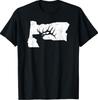 Oregon Elk Hunting Design - Bull Elk State Shape T-Shirt