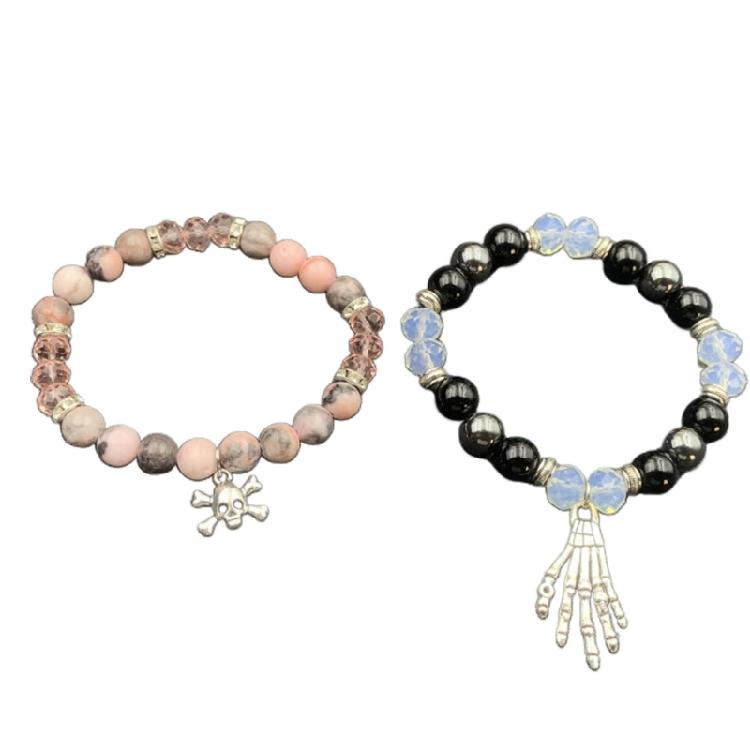 2 Pieces Halloween Spiders Bracelets for Women Men Magnetic Heart Couple Bangle