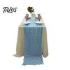 Everyday Use Tablecloth Cheesecloth Table Runner, Boho Rustic Farmhouse Gauze Long Sheer Themed Party Runner Fabric for Wedding Tea Baby Shower