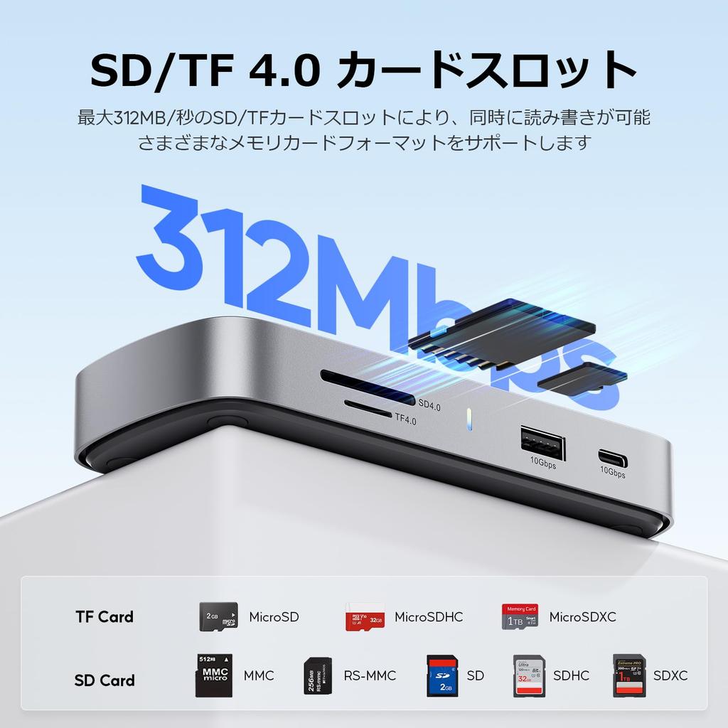 PULWTOP 10 w 1 Mała Stacja Dokująca USB C Dock PC Nie 1 x HDMI 4K 8K 2 x USB do Hosta Wyjście PD 100W Kompatybilna z Windows (W zestawie adapter) @120Hz/