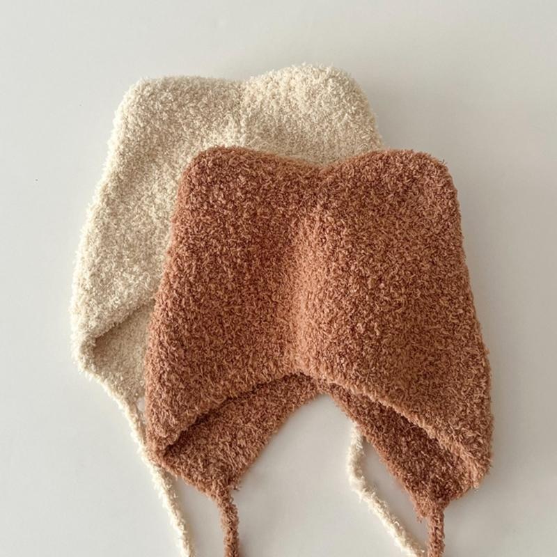 Soft Cat Ear Baby Beanies Cap Infant Ear Protections Hat Cartoon Warm Bonnet Shower Gift Photo Props for Boys and Girl