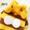 Pet Hoodie Cute Bee Dog Hoodie, Plush Hooded Outfit with 3D Small Antennae And Wings, Cozy Striped Costume for Dogs Wings