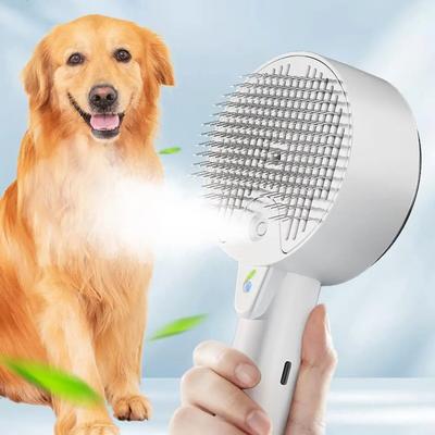 Cepillo de Vapor para Gatos para Muda de Mascotas Perro Gato Cepillo con Vapor Autolimpiante Cepillo Vaporoso para Perros Peine de Vapor para Aseo y Eliminación de Pelo de Mascotas