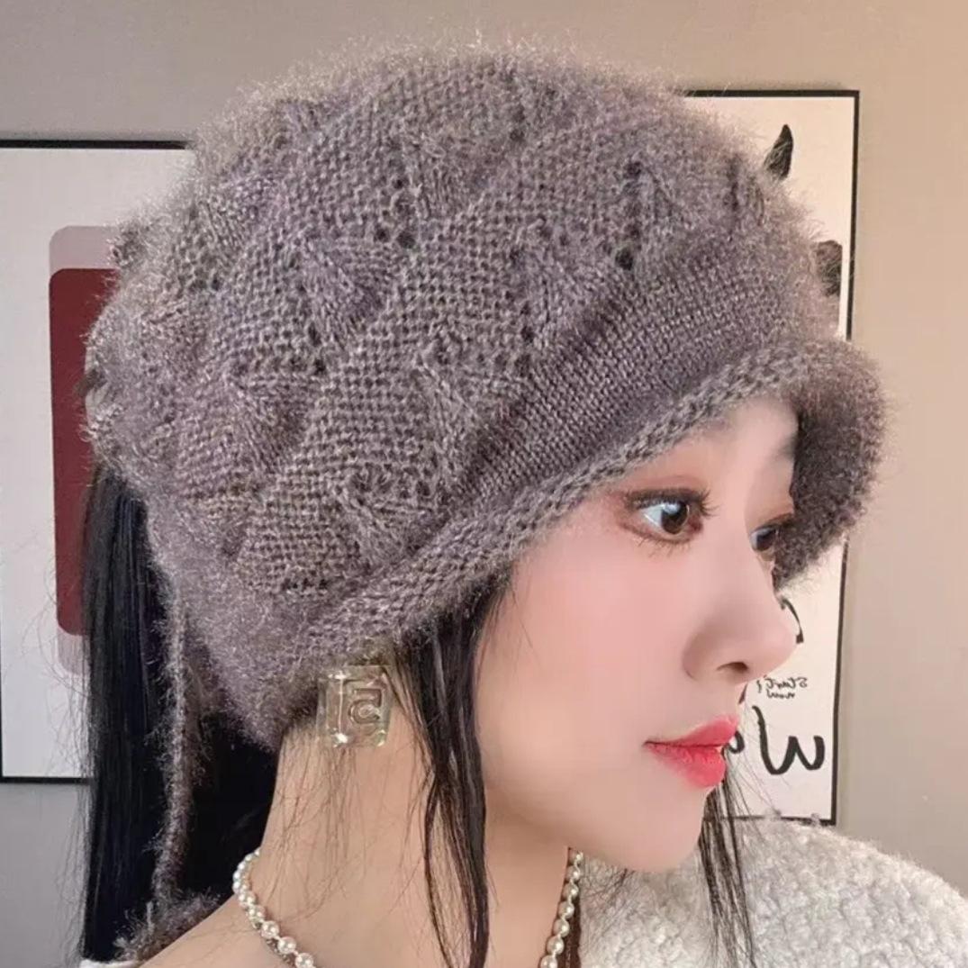 

Инновационная вязаная шапка бини 2025 года с двойным слоем и эффектом «slouchy» - Теплая, мягкая и стильная, универсальная шапка из флиса «Белка» One Size