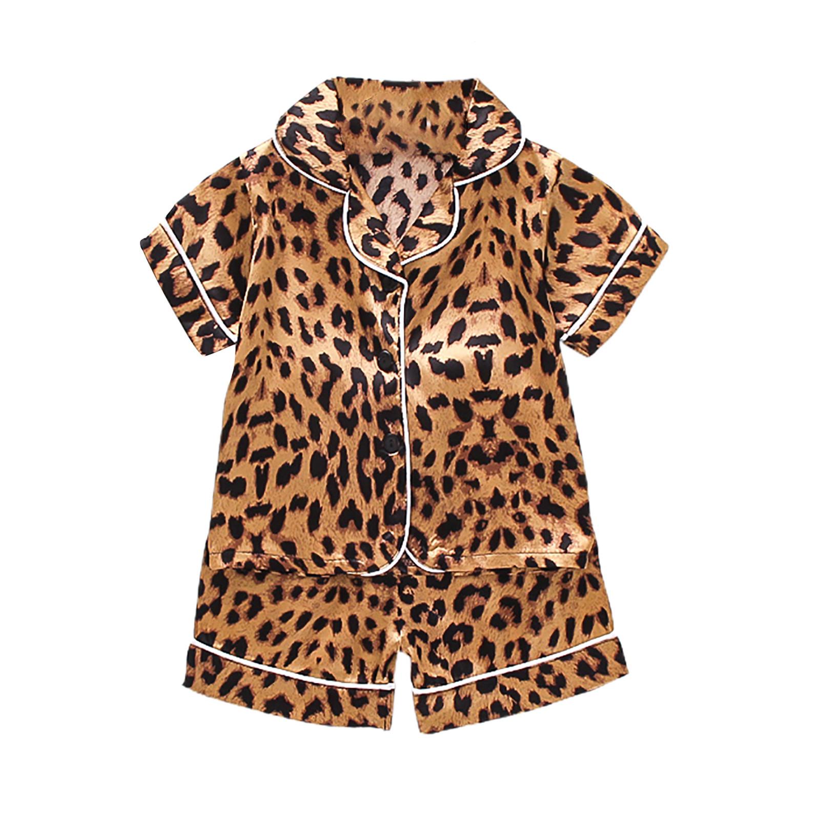 

Детские пижамы для мальчиков и девочек, атласная одежда из двух предметов, летняя одежда с короткими рукавами + шорты S оранжевый