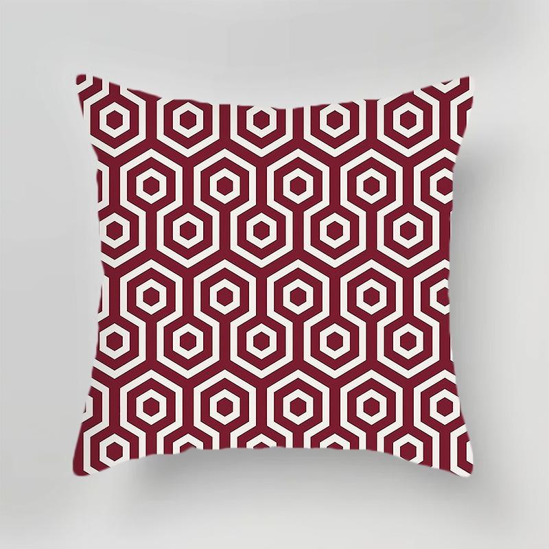 Red Plaid Simple Printed Pillowcase Office Sofa Cushion Cover Luxury Home Decoration Cushion Cover