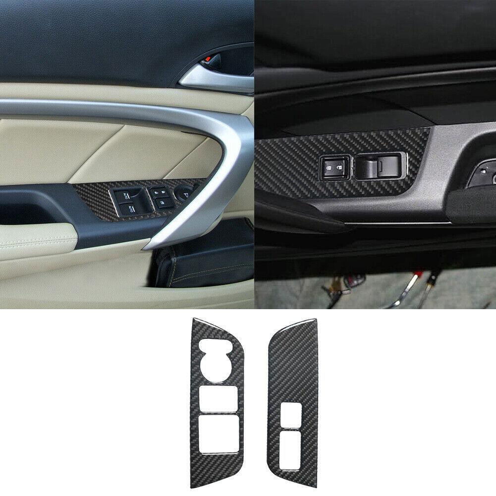 For Honda Accord Coupe 2008-12 Carbon Fiber Interior Window Control Cover Trim