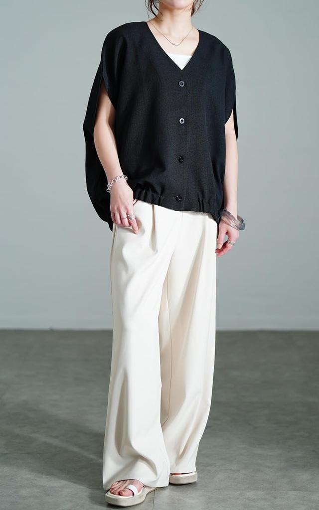 Gold Japan Plus Size Short Dolman Balloon Solid Black Women's Top, Shirt/Blouse, Sleeve, Style, V-Neck, Pockets, Print, Color, Spring, Summer, Autumn,